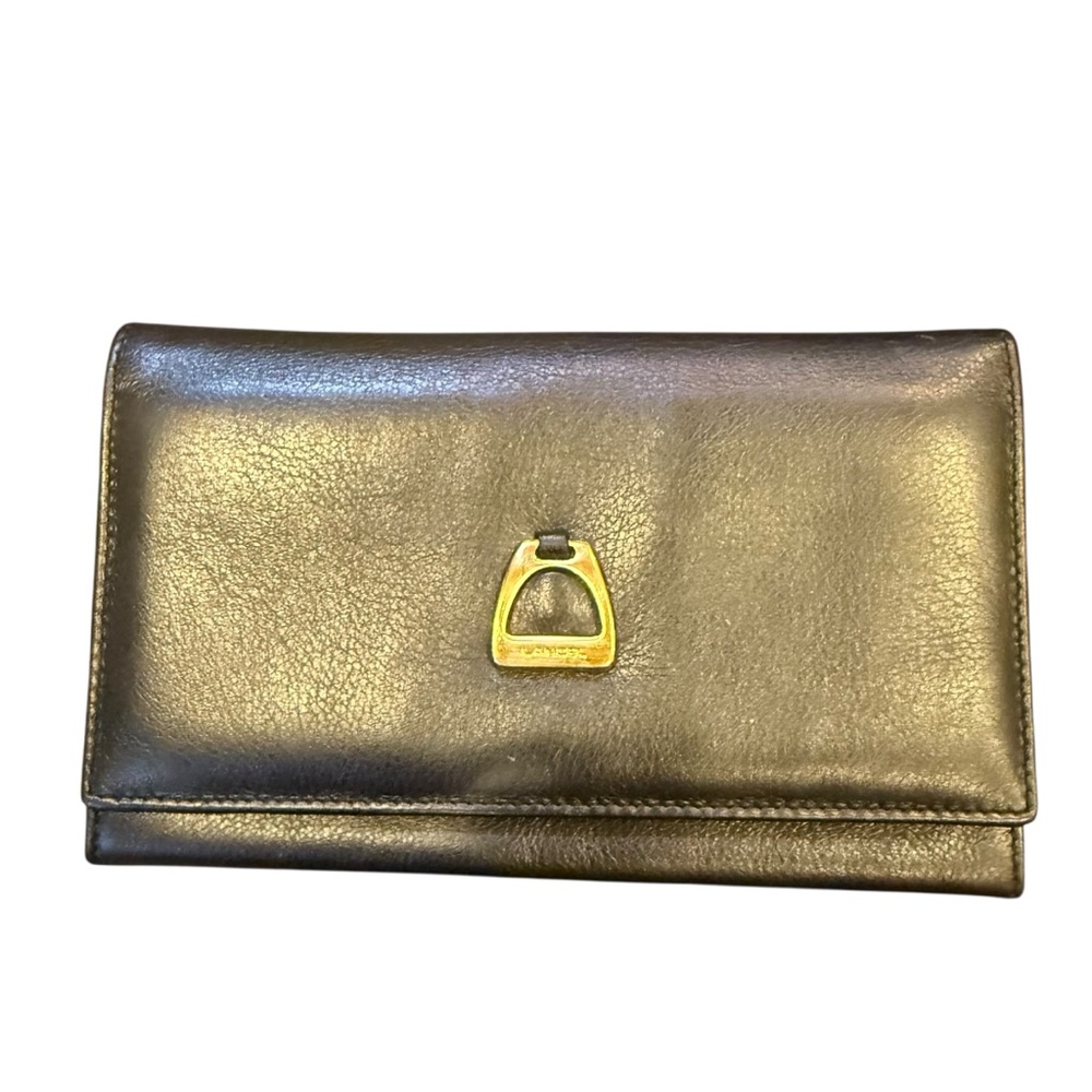 Lancel Paris Women’s Black Leather Long Bifold Continental Wallet